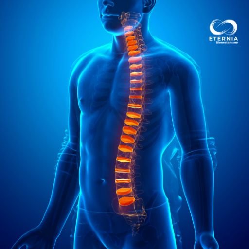 una columna vertebral marcada en un cuerpo